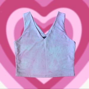SHEIN REWORKED PINK TIE DYE CROP TOP